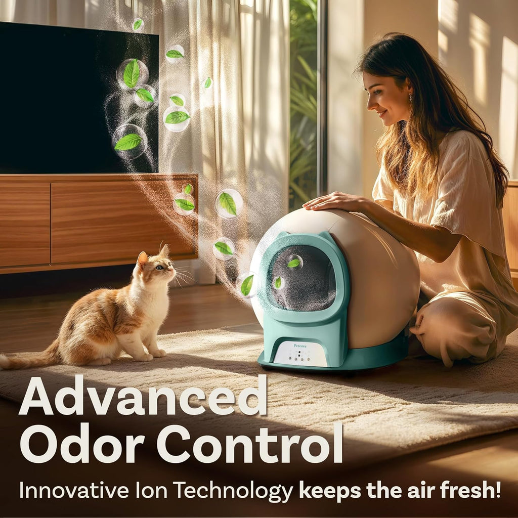 Self Cleaning Litter Box with Auto Safety Sensors for Multiple Cats - Automatic Cat Litter Box Self-Cleaning - Covered Odor Removal with APP Control - Compatible On All WiFi wourant