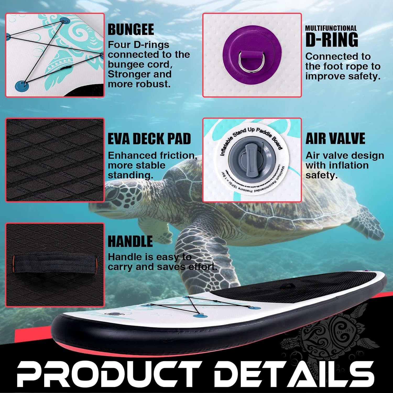 FunWater Inflatable Stand Up Paddle Board with Premium SUP Paddle Accessories, Non-Slip EVA Deck, 11'/10'6' Paddle wourant