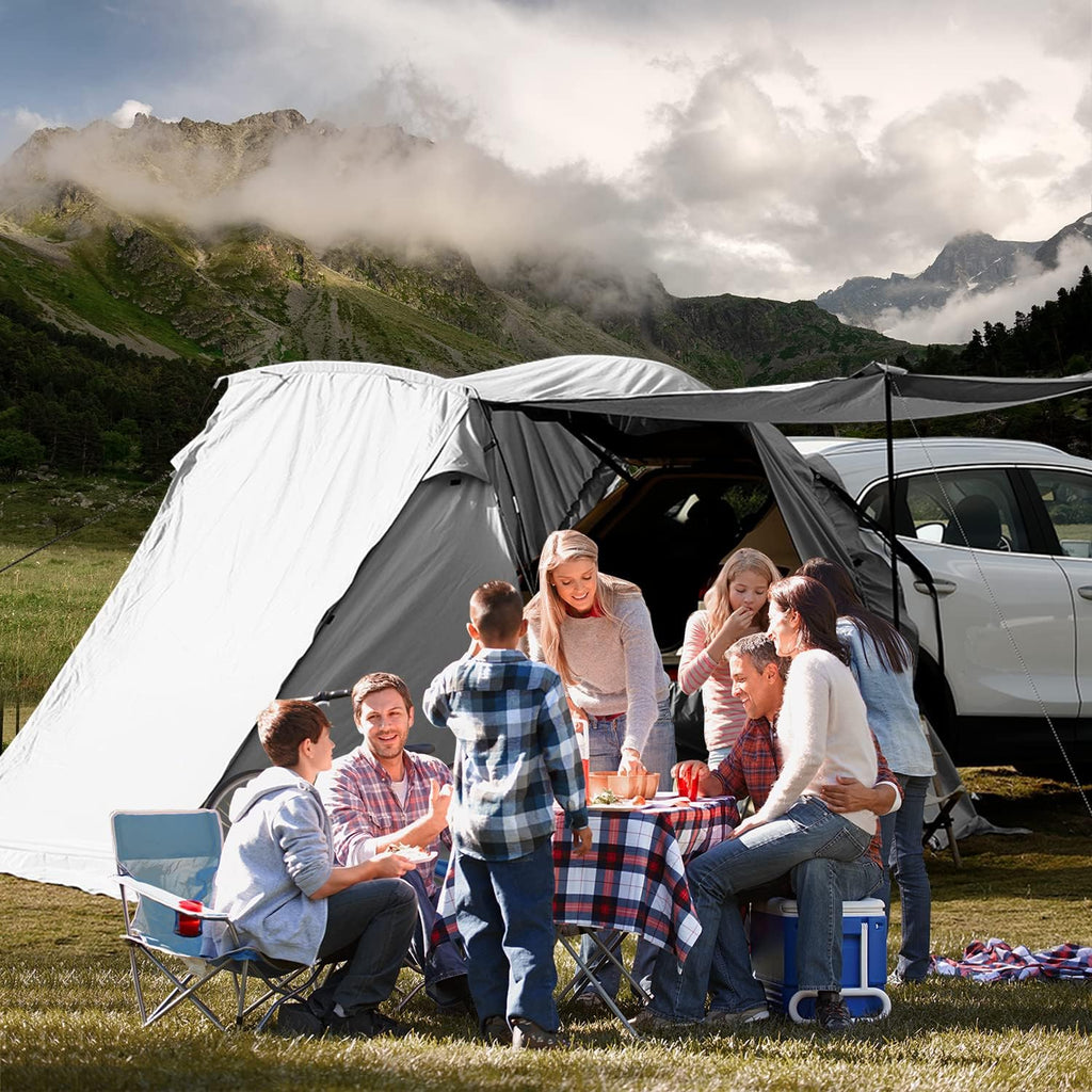 KAMPKEEPER SUV Car Tent, Tailgate Shade Awning Tent for Camping, Vehicle Camping Tents Outdoor Travel (Black) wourant