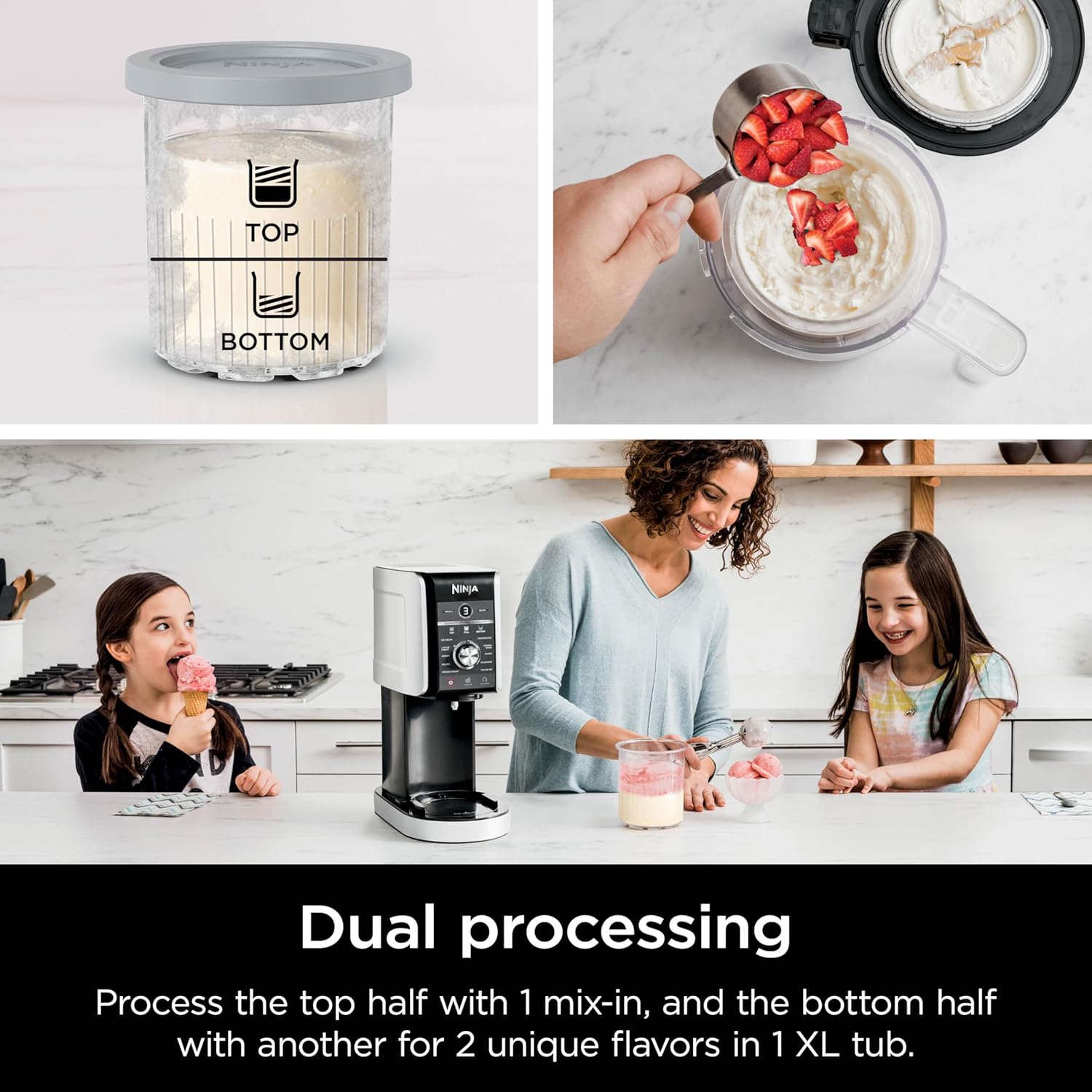 Ninja NC301 CREAMi Ice Cream Maker, for Gelato, Mix-ins, Milkshakes, Sorbet, Smoothie Bowls & More, 7 One-Touch Programs, with (2) Pint Containers & Lids, Compact Size, Perfect for Kids, Silver wourant