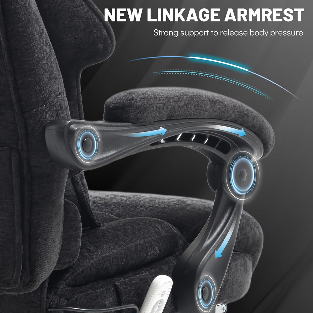 Massage Office Chair with Footrest, Large and Tall Leather Office Chair 500 lbs wourant