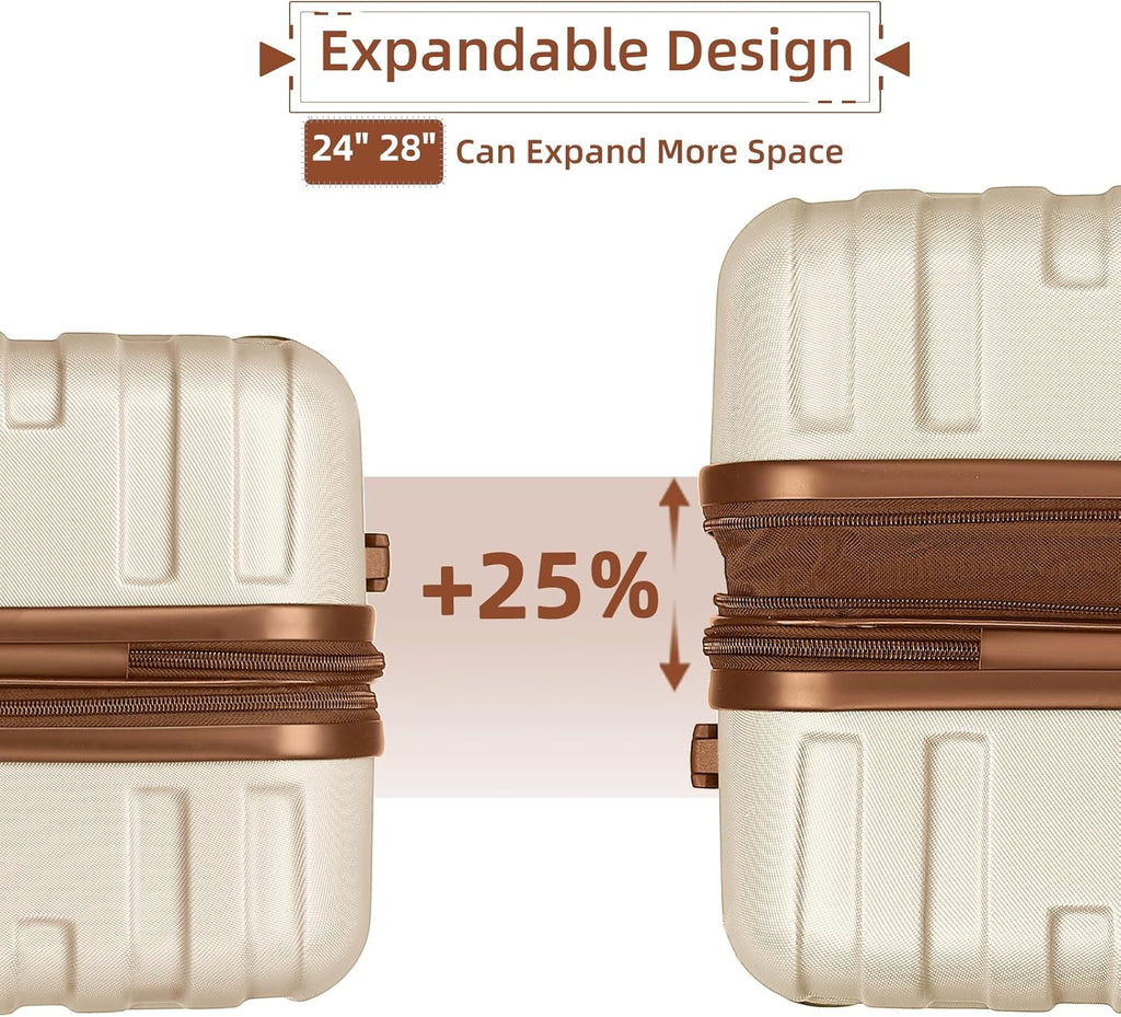 Luggage 6-piece hardshell expandable suitcase lightweight travel carry-on luggage set wourant