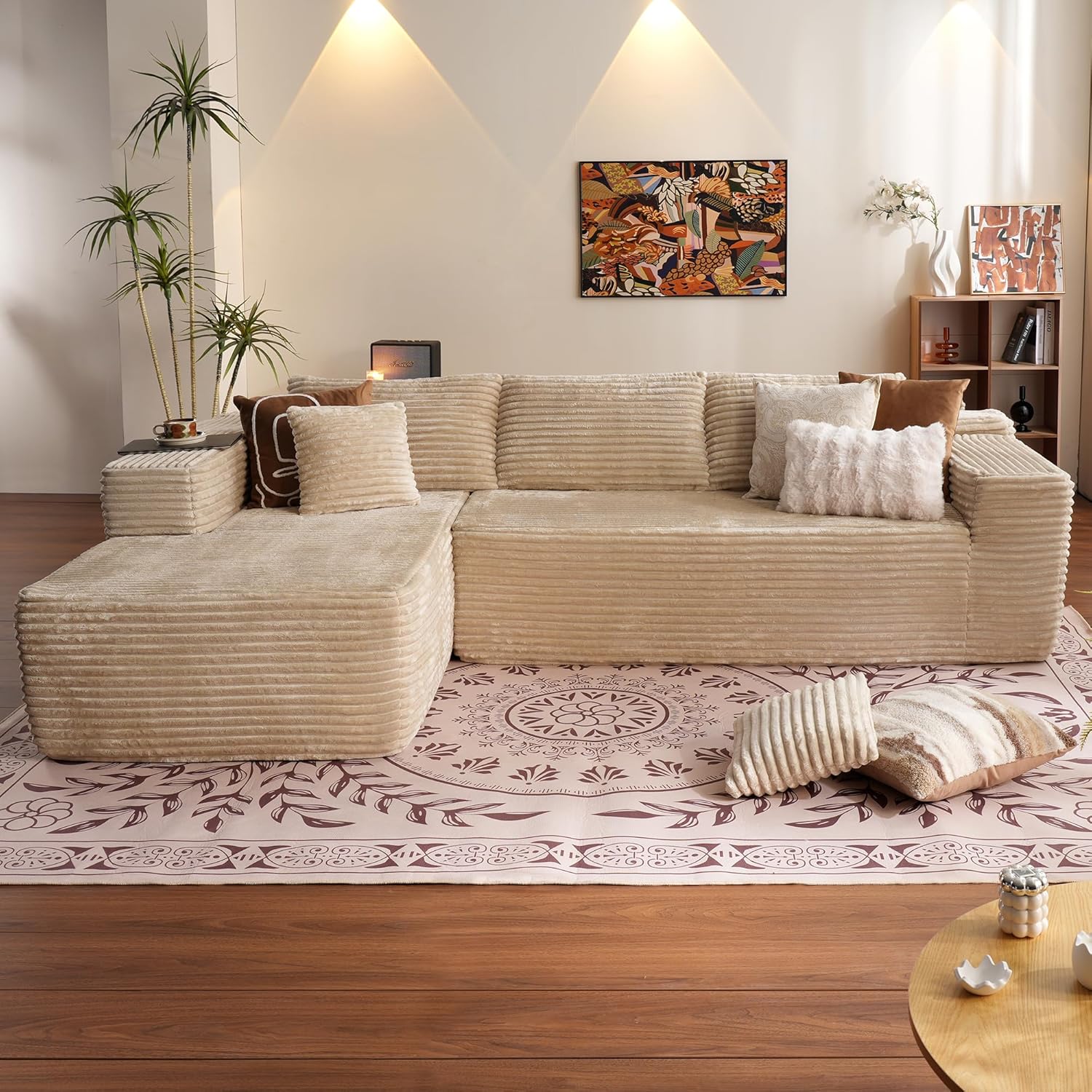 Ovios 104" Cloud Section Sofa L-shaped lounge chair, modern modular sofa wourant