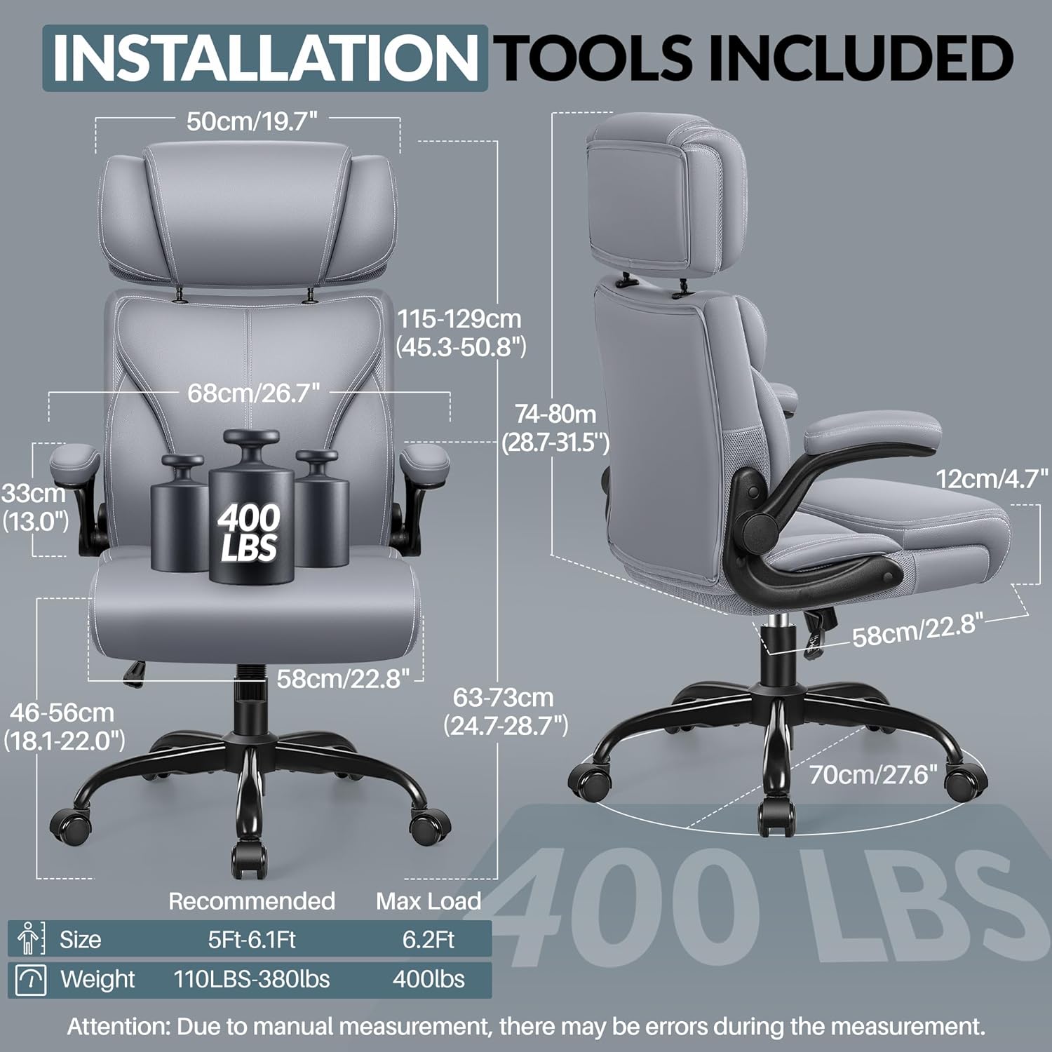 Office Chair Large High-Foot Computer Desk Chair, Breathable Leather Chair Lumbar Support Rotating Computer Chair wourant