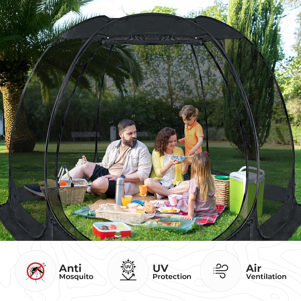 Alvantor Screen House Gazebo, 6-10-15 Person Pop Up Igloo Screened Canopy Tent with Mosquito Netting Sides, Instant UV Resistant Sun Shelter for Garden, Patio, Backyard wourant