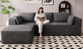 Cloud Sectional Boneless Couches for Living Room, Modular L Shaped Couch with Deep Seat Oversized Right Facing Chaise, Memory Foam Compressed Spineless 3 Seater Sofa for Apartment, Black | No Assembly Required, Deep Seat, Cat-Claw Resistant, High-Resilien wourant