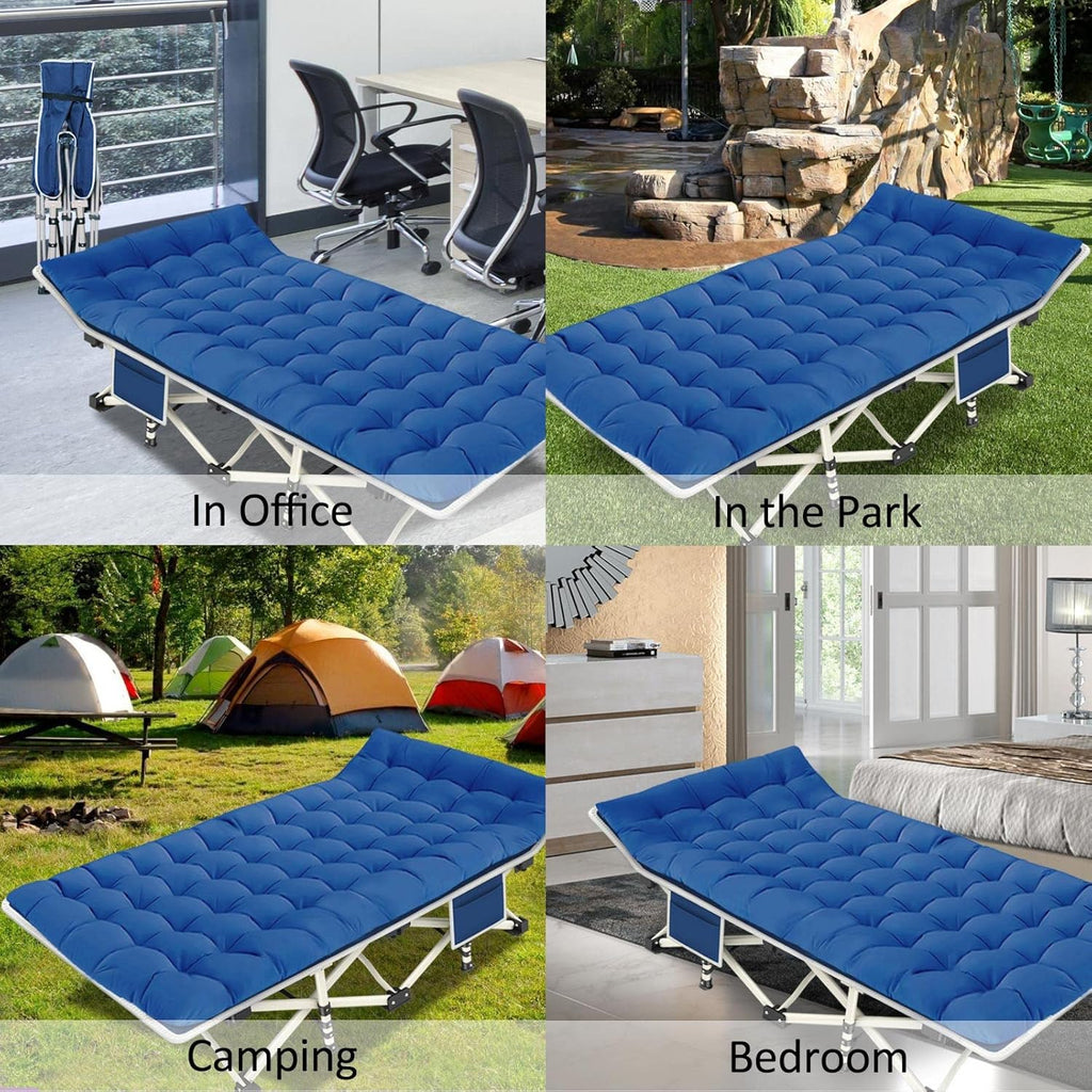 2-pack camping cots with mattresses, comfortable sleeping beds, adult camping cots, 2-person folding beds, heavy-duty sleeping beds wourant