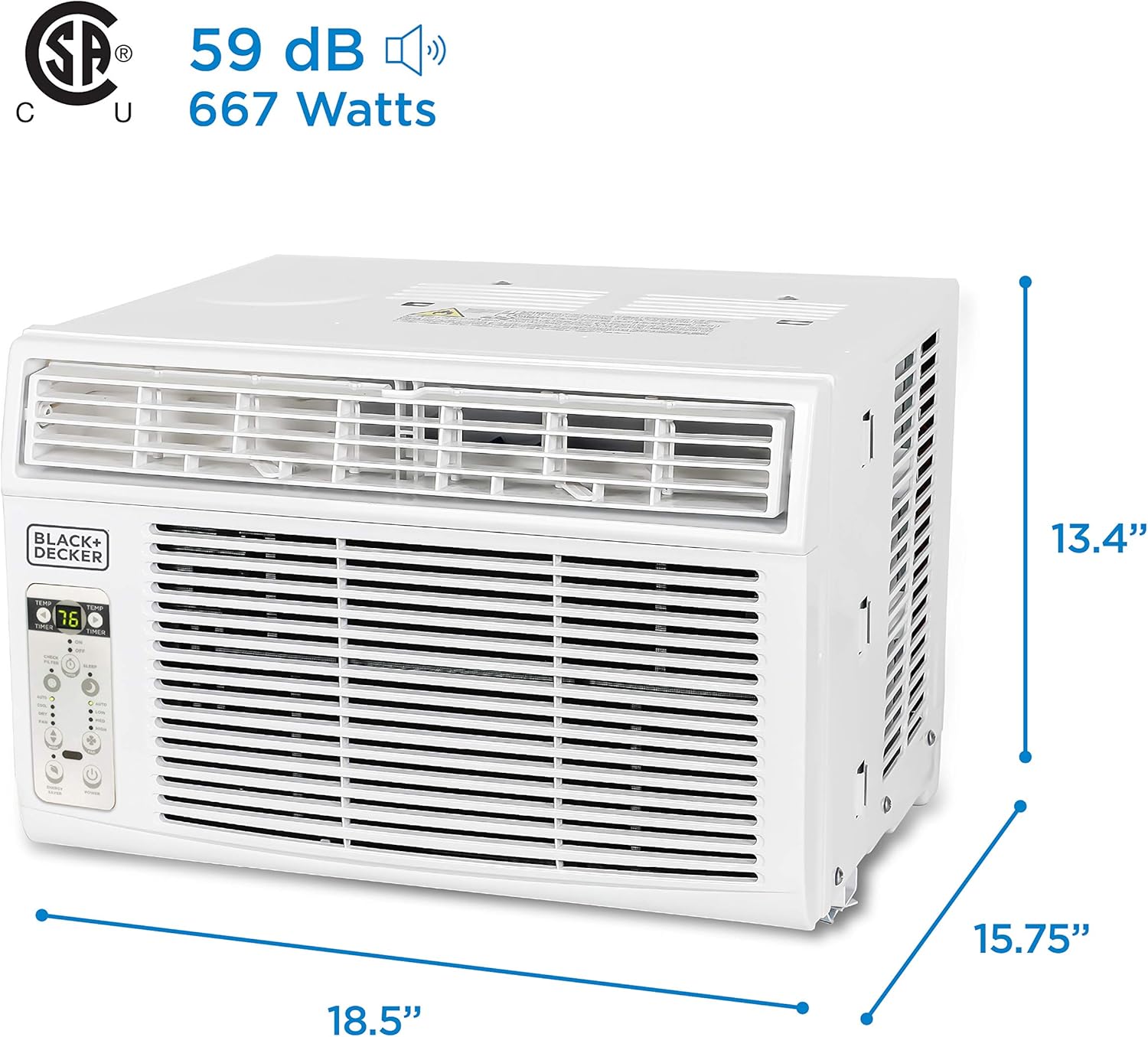 BLACK+DECKER Window Air Conditioner 5000 BTU, Cools Up to 150 Square Feet, AC Unit with Mechanical Controls, Manual Fan Only and Cool Settings, BD05MWT6, White wourant