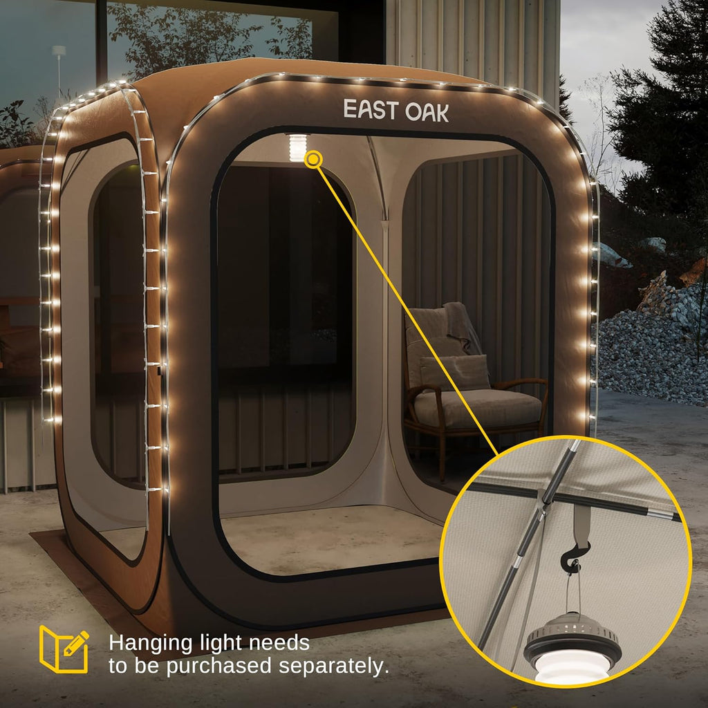 EAST OAK Screen House Tent Pop-Up, Portable Screen Room Canopy Instant Screen Tent 10 x 10 FT with Carry Bag for Patio, Backyard, Deck & Outdoor Activities, Beige wourant