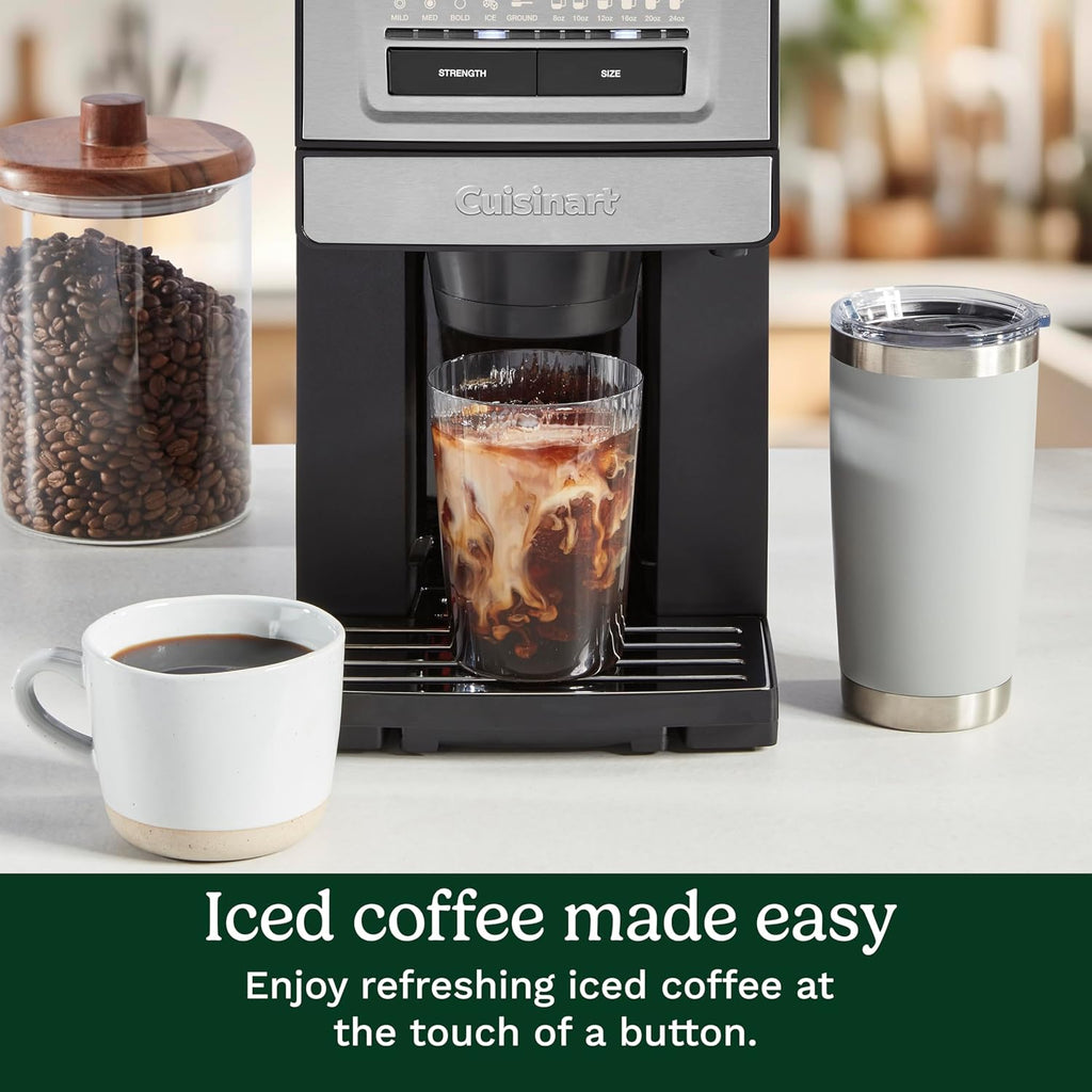 Cuisinart Coffee Maker, Custom Grind and Brew Single Cup Coffee Maker, 6 Cup Sizes, Built-in Stainless Steel Burr Mill, Adjustable Strength, Grind Control and Over Ice Feature, Easy Cleaning, DGB-30 woonhhop