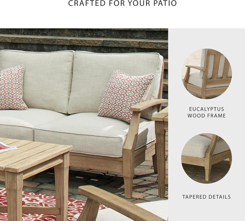 Coastal view outdoor terrace eucalyptus sofa wourant
