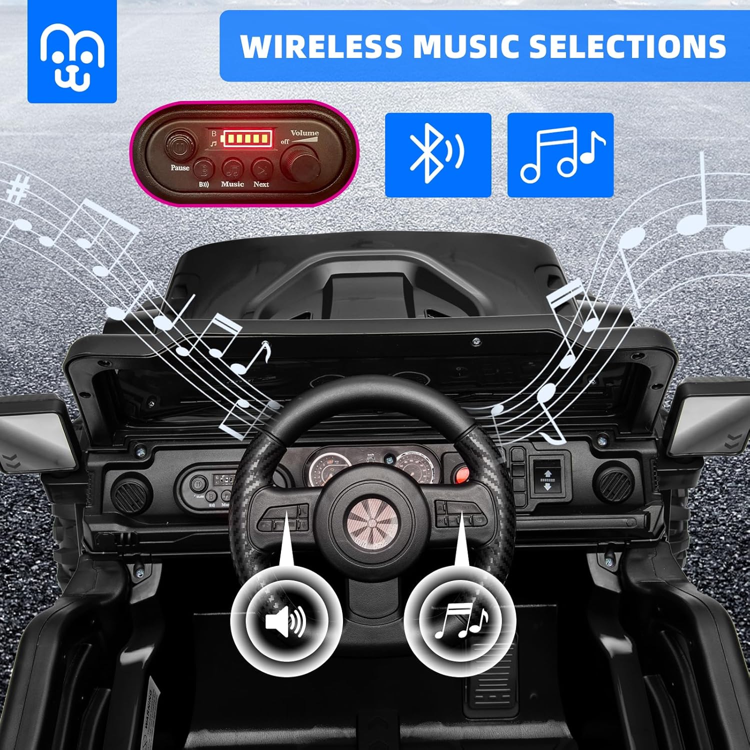 12V Kids Electric Ride on Truck Car Remote Control, Twin 35W Motors 3.5MPH Max Speed, Bluetooth USB Music Player, 4 Wheels Suspension LED Lights Safety Belt, Gift for Boy & Girl-Rosy wourant
