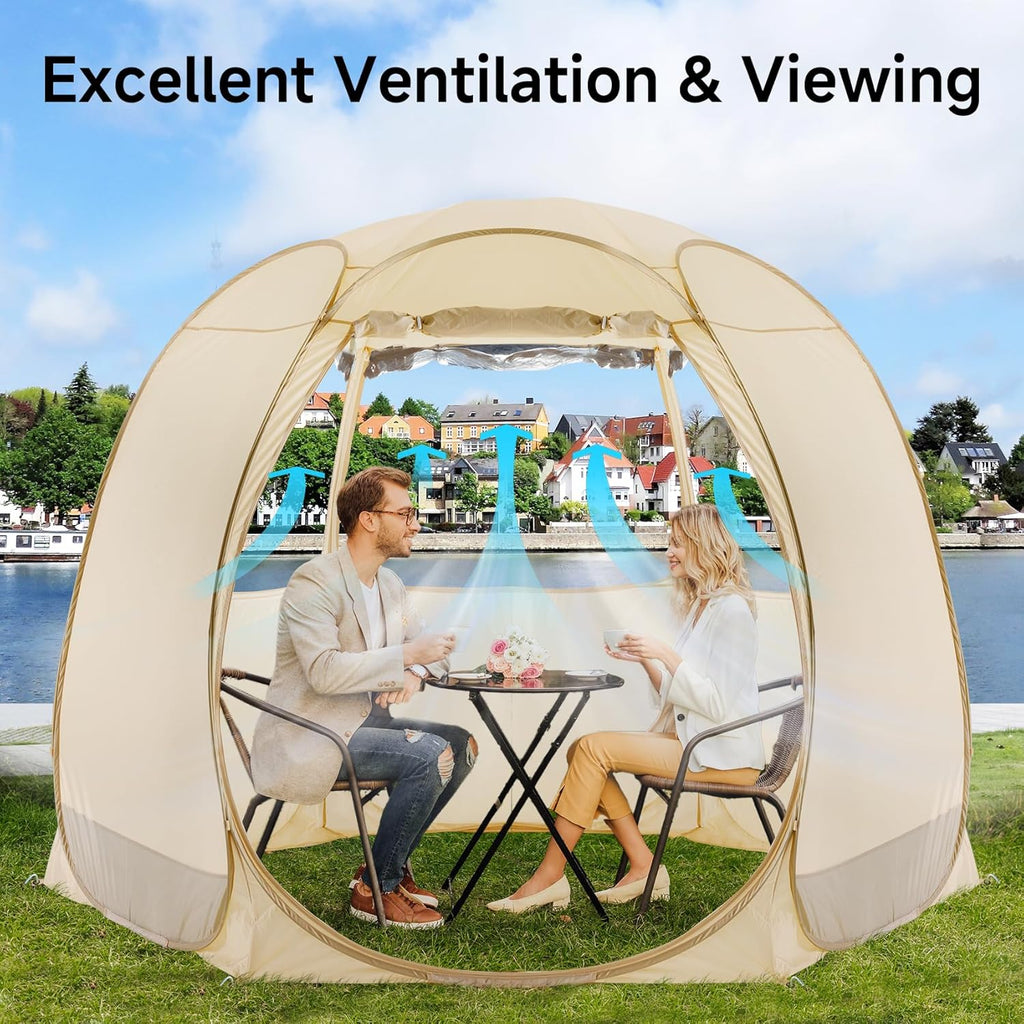 Alvantor Screen House Gazebo, 6-10-15 Person Pop Up Igloo Screened Canopy Tent with Mosquito Netting Sides, Instant UV Resistant Sun Shelter for Garden, Patio, Backyard wourant
