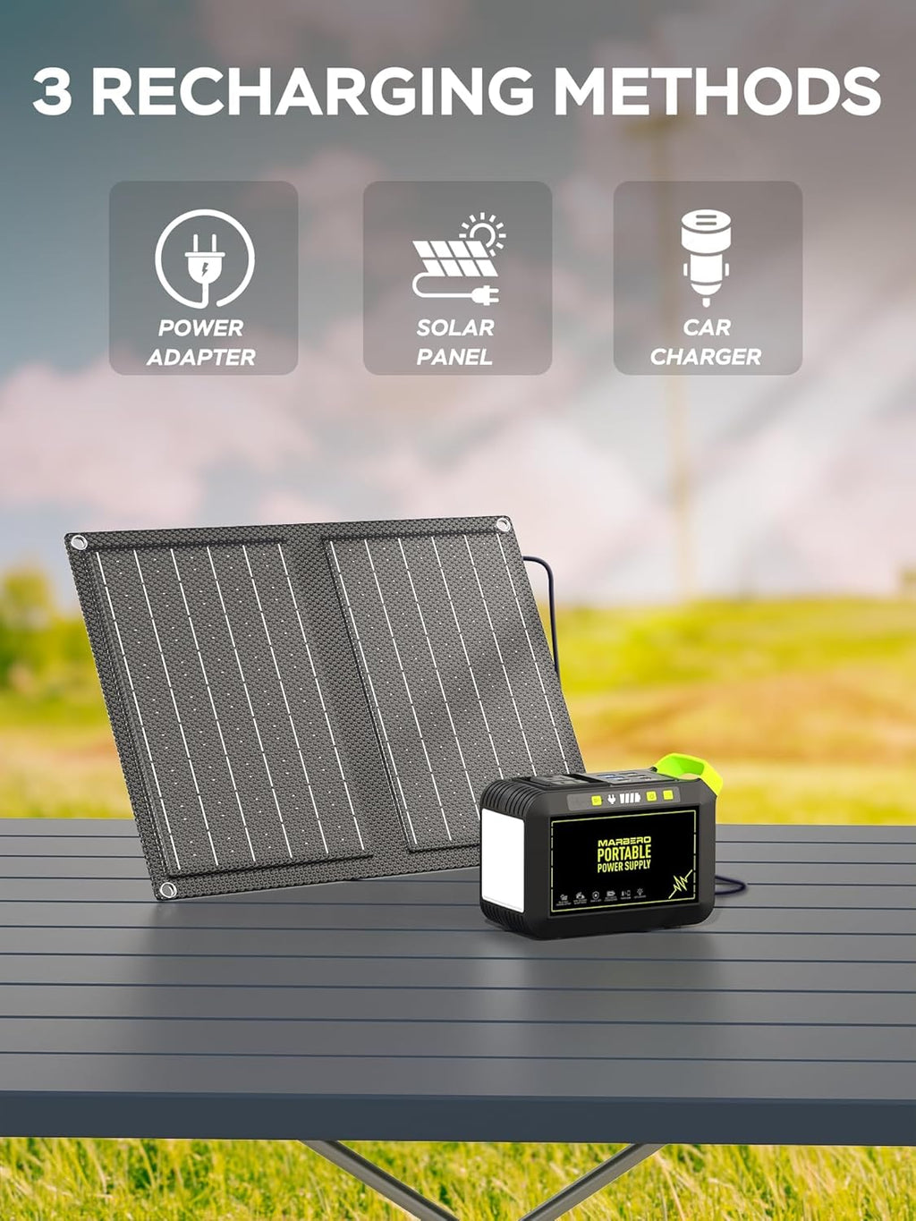 Portable Power Station 88Wh Camping Lithium Battery Solar Generator Fast Charging with AC Outlet 120W Peak Power Bank wourant
