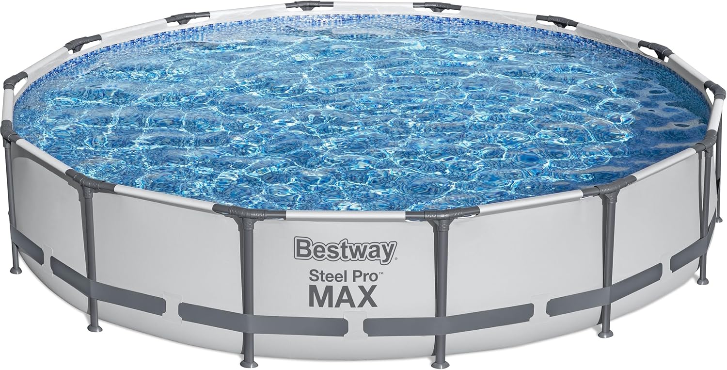 Steel Pro MAX 10 Foot x 30 Inch Round Metal Frame Above Ground Outdoor Backyard Swimming Pool Set with 330 GPH Filter Pump wourant