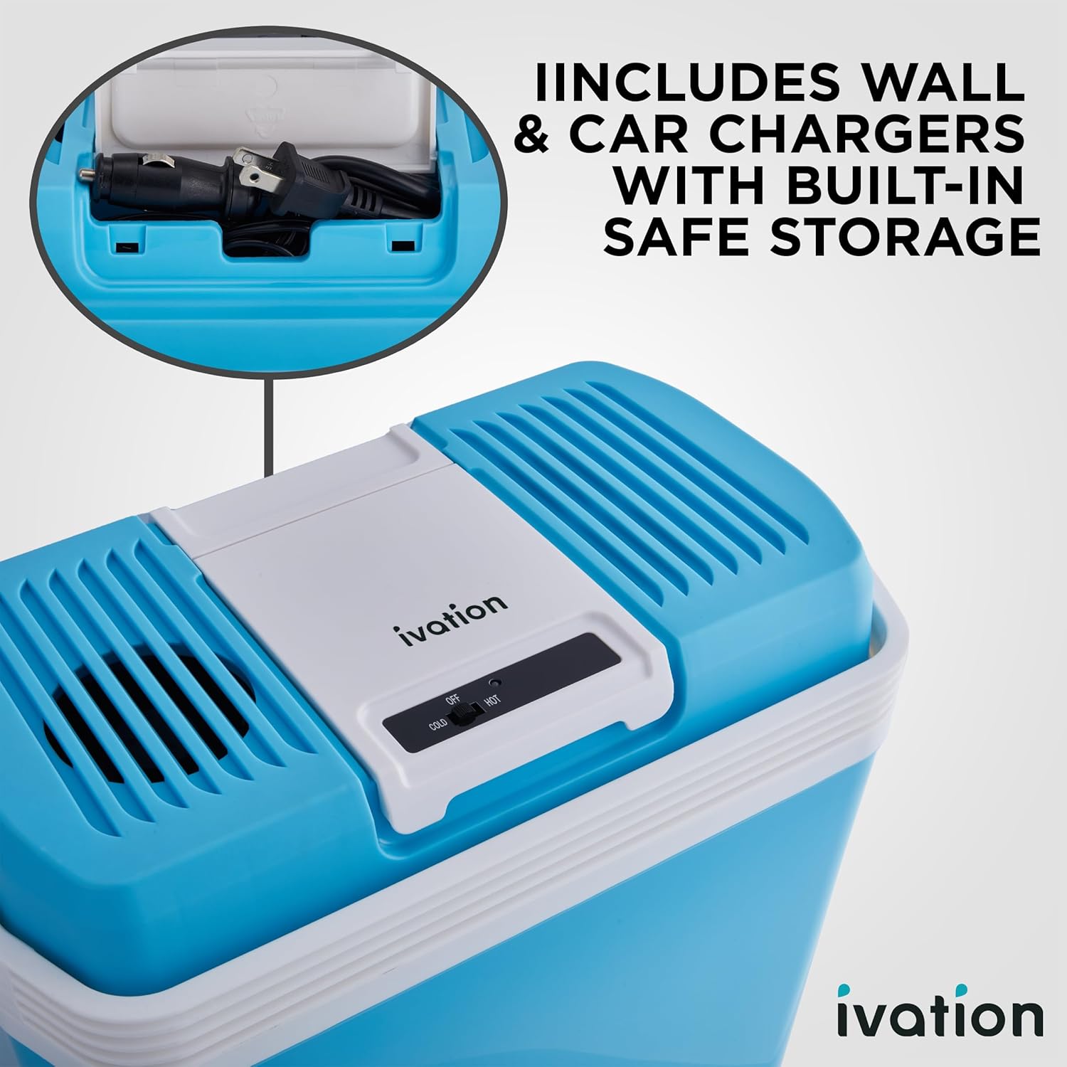 Electric Cooler & Warmer with Handle | 24 L Portable Thermoelectric Fridge for Vehicles & Trucks| 110V AC Home Power Cord & 12V Car Adapter for Camping wourant