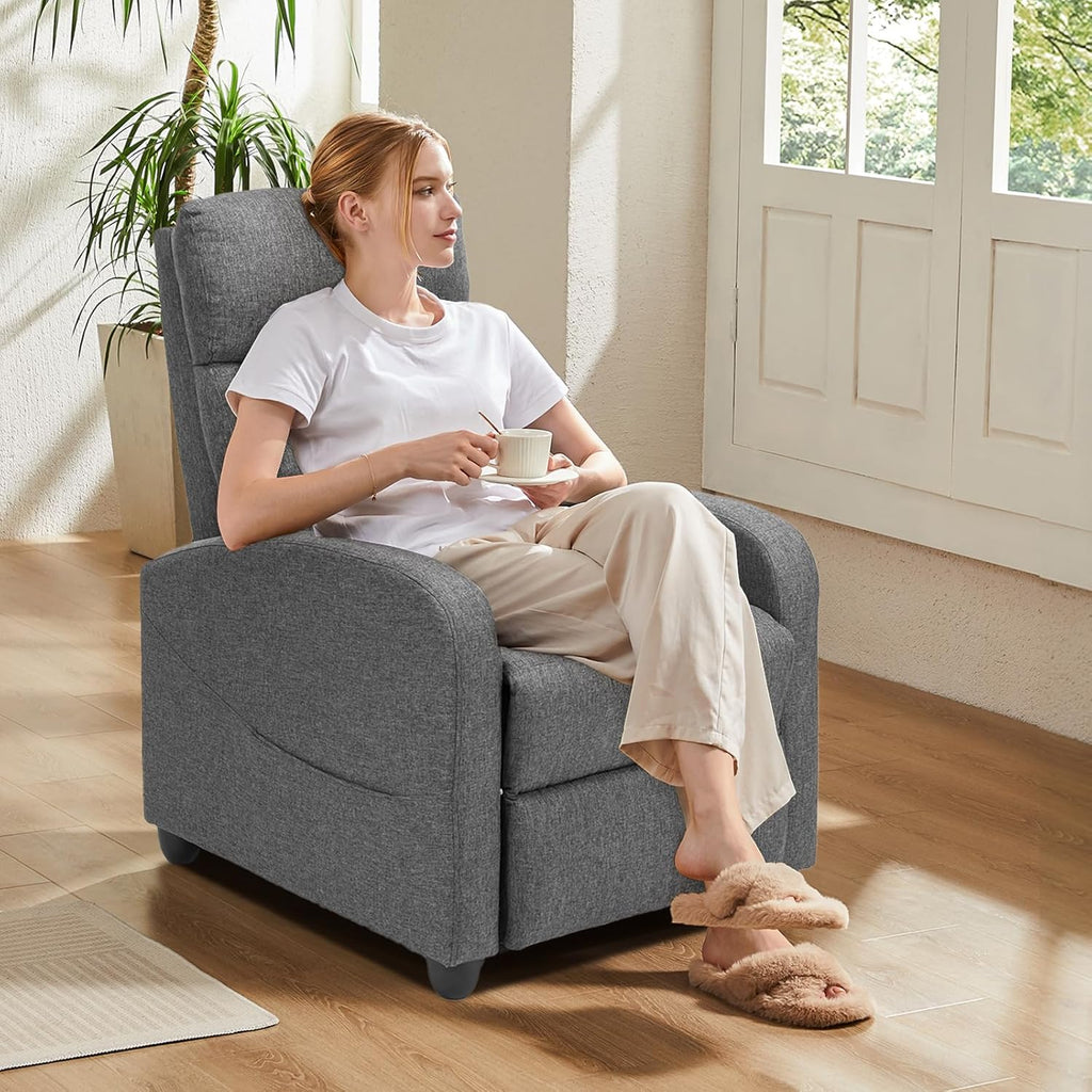 Sweetcrispy Recliner Chair, 360 Swivel Rocker Chair for Adults, Glider Rocker Recliners, Nursery Chairs for Living Room, High Back, Upholstered Deep Seat, Classical Brown wourant