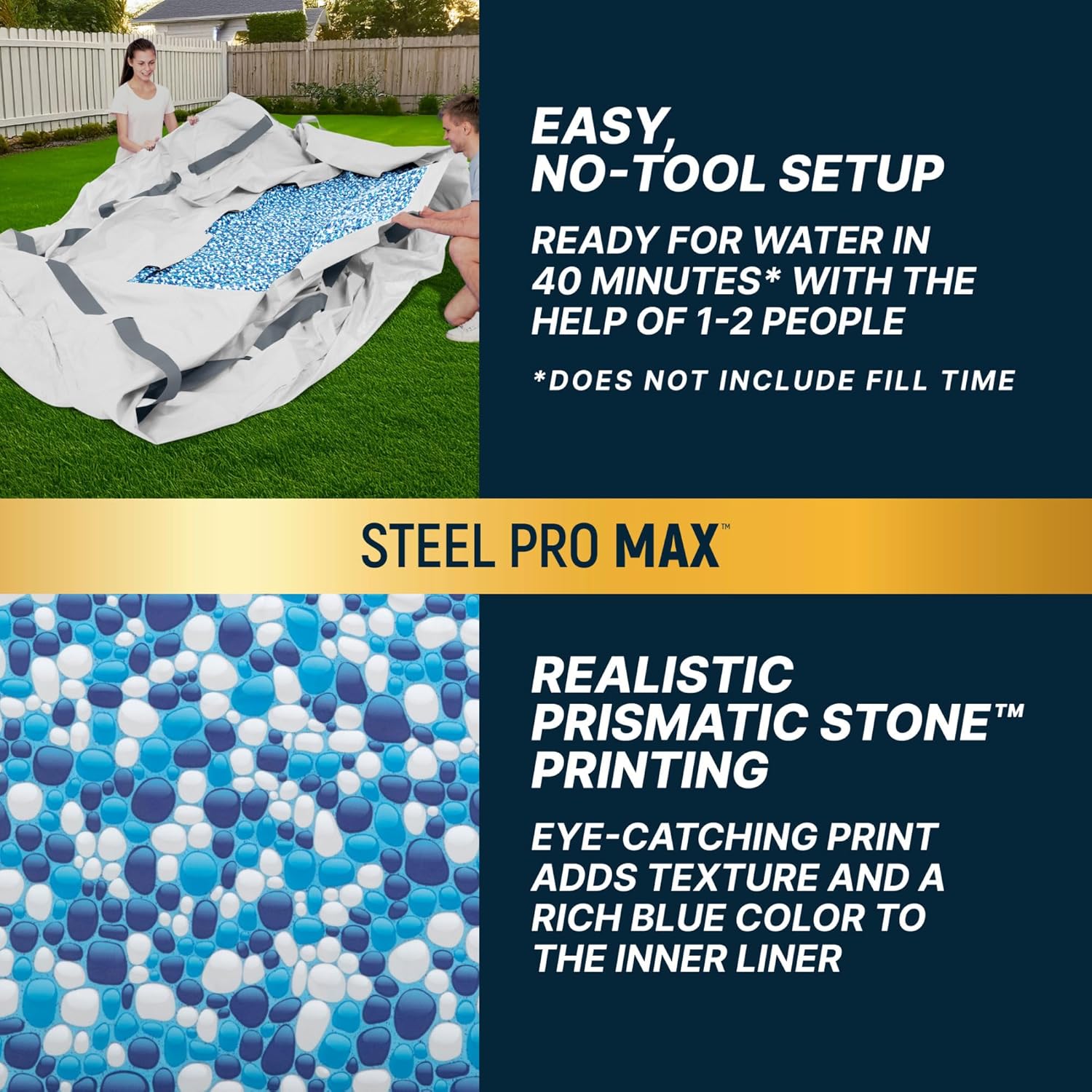 Steel Pro MAX 14 Foot x 48 Inch Round Metal Frame Above Ground Outdoor Swimming Pool Set with 1,000 Filter Pump, Ladder, and Cover, Gray wourant