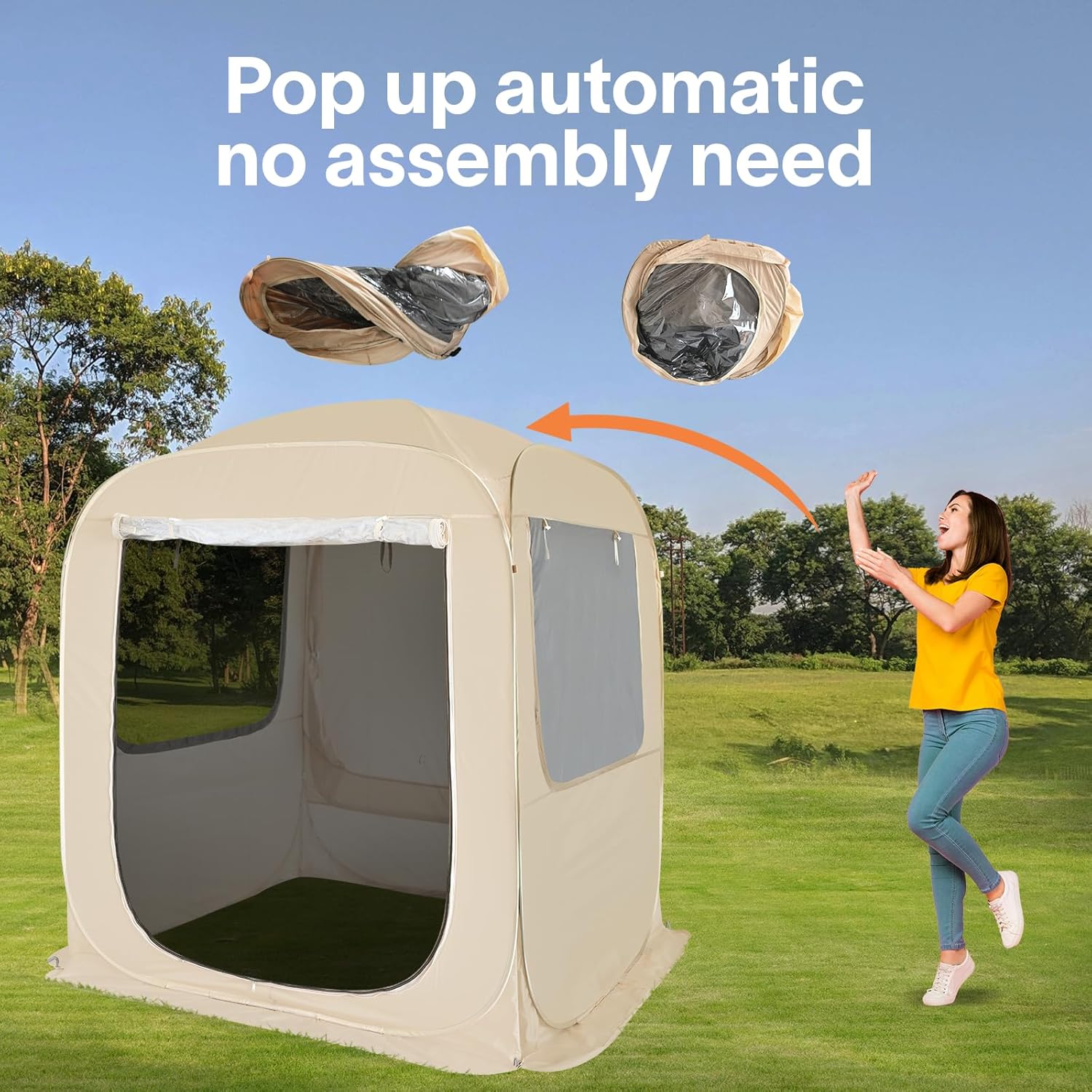 Screen gazebo, sleeps 6-10-15 people Igloo-style canopy tent with mosquito net on the sides Perfect for garden, patio, backyard wourant