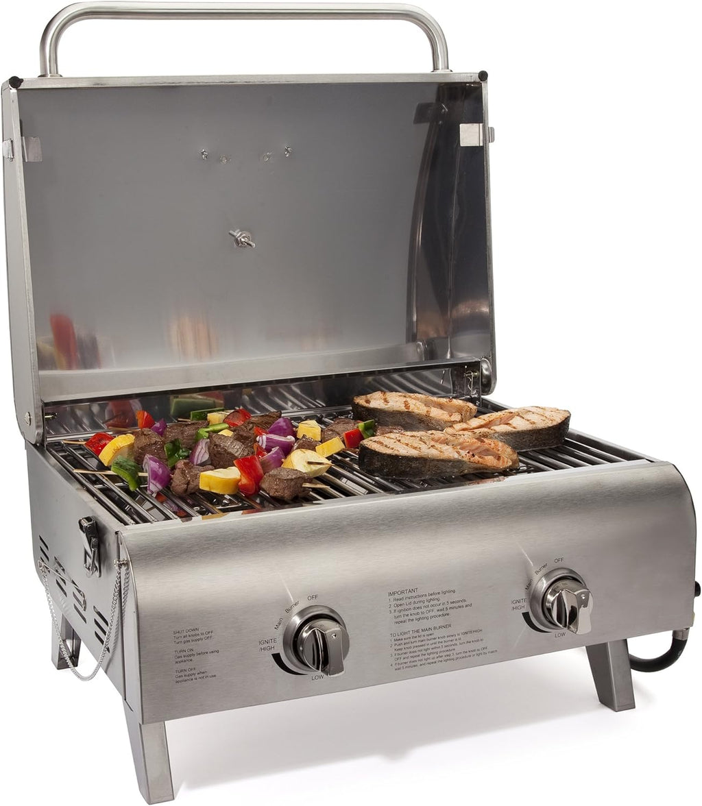 Cuisinart Chef's Style Tabletop Portable Propane Grill 20000 BTU 2-Burner Outdoor Gas Grill wourant