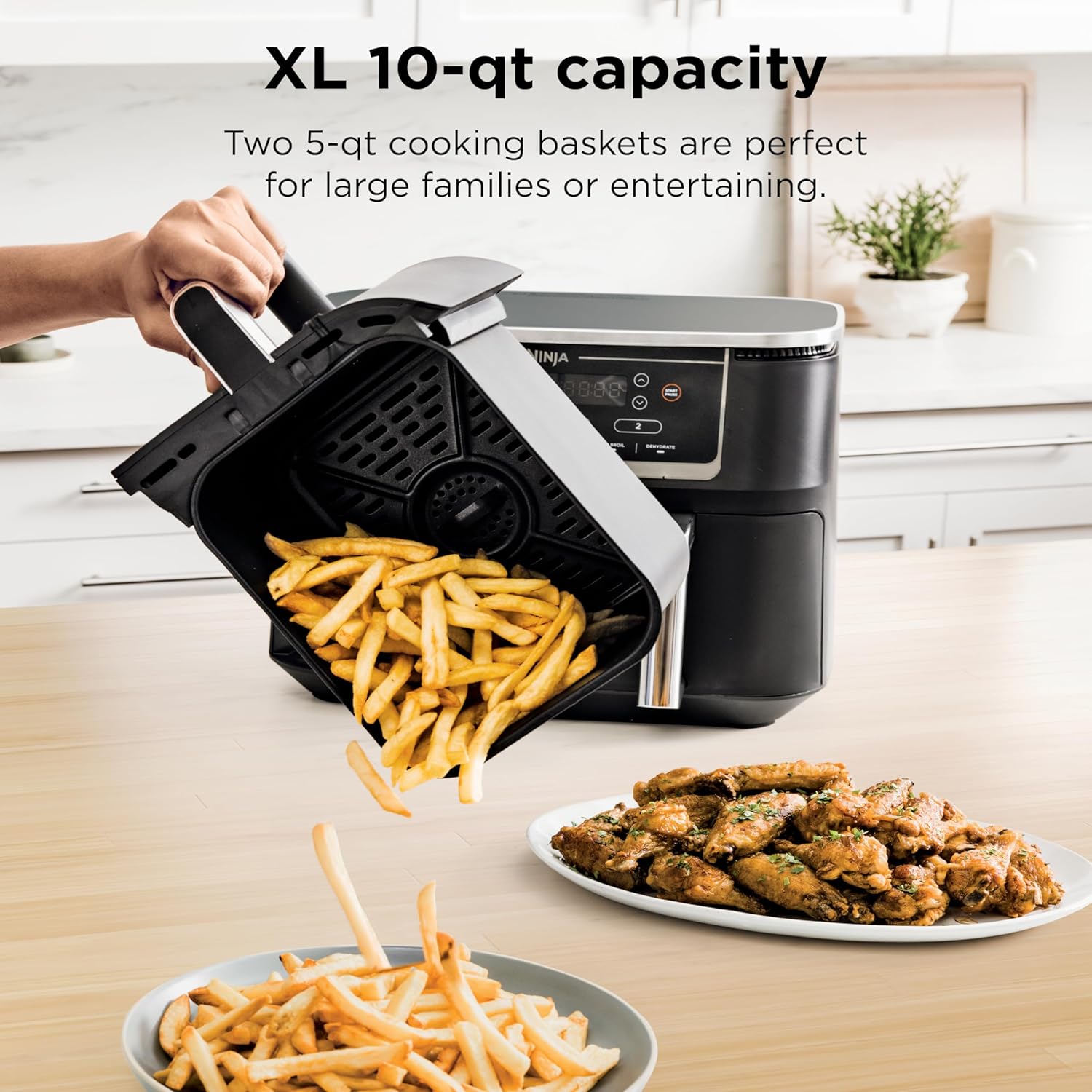 Ninja Foodi 6-in-1 FlexBasket Air Fryer with 7-Quart MegaZone and Basket Divider wourant