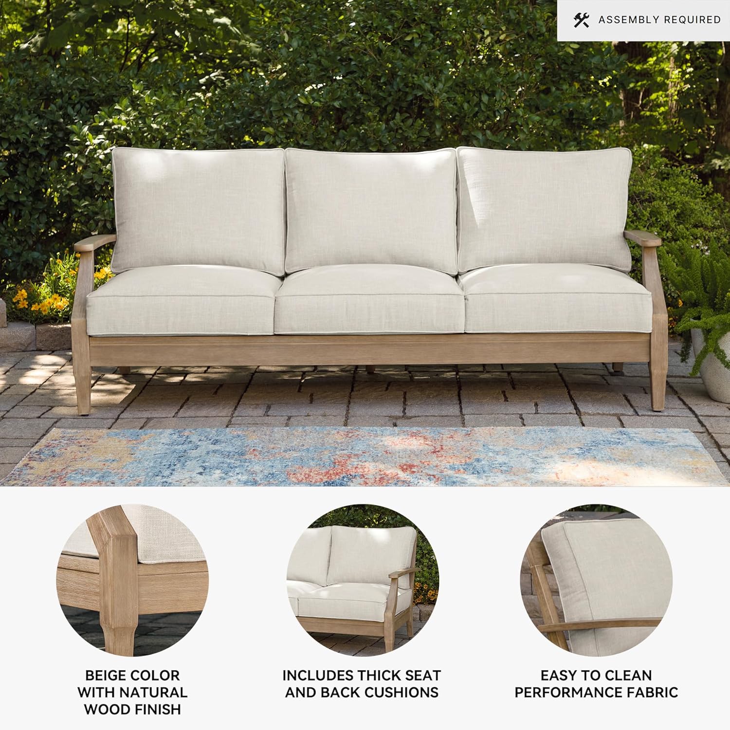 Coastal view outdoor terrace eucalyptus sofa wourant