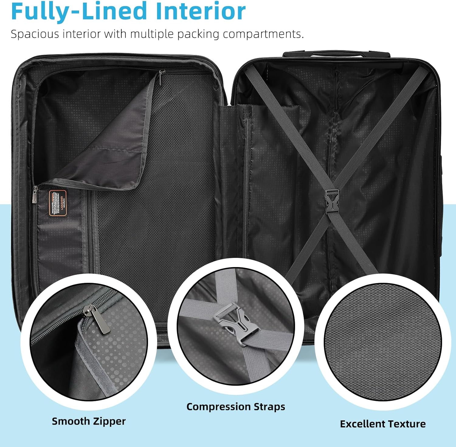 6-piece luggage set, expandable hardshell suitcase set with spinner wheels, lightweight rolling luggage set wourant