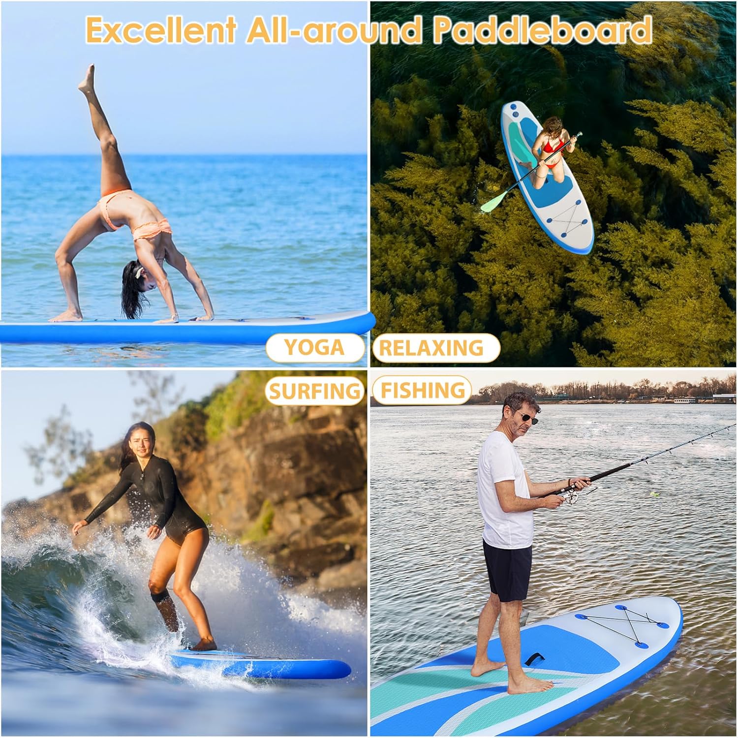 Inflatable Stand Up Paddle Board for Adult All Skill Levels- 10'4" Ultra-Light SUP Paddleboard