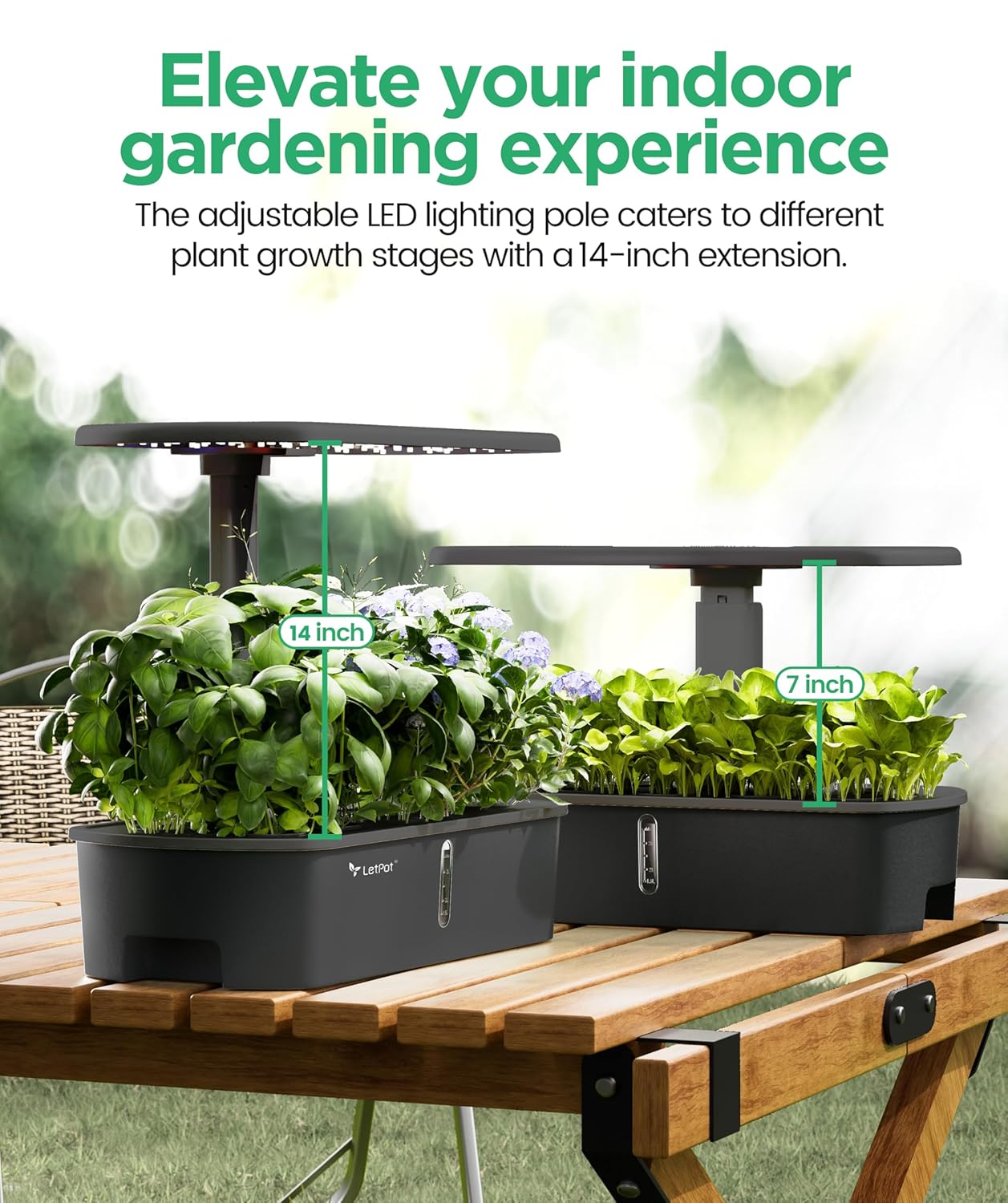 Hydroponic Planting System Kit, App and WiFi Controlled Smart Indoor Garden with 24W Full Spectrum Grow Light wourant
