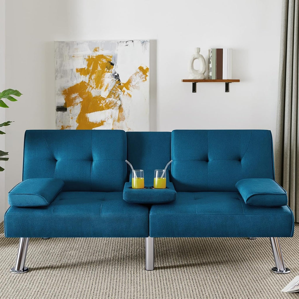Convertible Sofa Bed Modern Imitation Leather Home Recliner Flip Double Sofa Folding Sofa Bed Guest Bed wourant