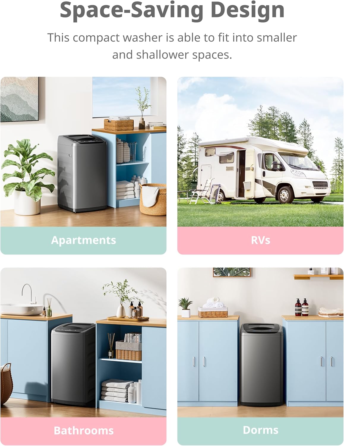 Comfee Portable Washing Machine, 0.9 cu.ft Compact Washer With LED Display, 5 Wash Cycles, 2 Built-in Rollers, Space Saving Full-Automatic Washer wourant