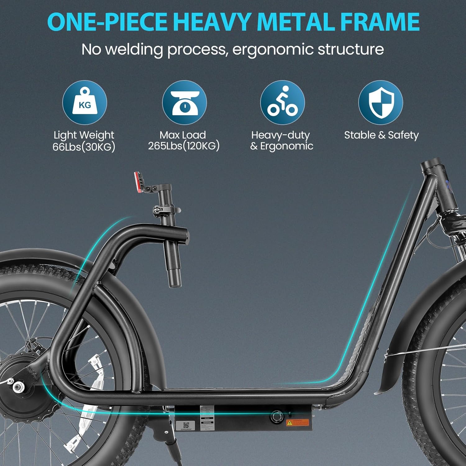 Caroma Peak 800W Foldable Adult Electric Scooter with 20-inch Wide Tires, 48V Battery, Basket, and Adjustable Seat wourant