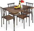 Best Choice Products 5 Piece Metal and Wood Indoor Modern Rectangular Dining Table Furniture Set wourant