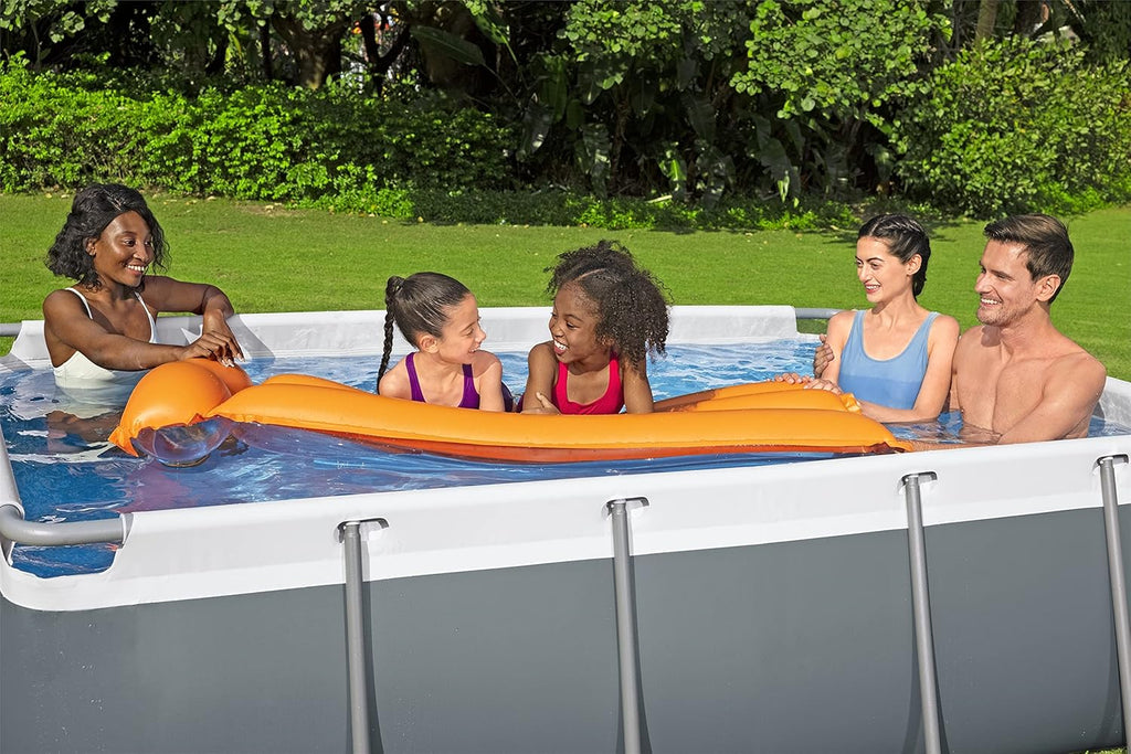 Power Steel 14' x 8'2" x 39.5" Oval Above Ground Pool Set | Includes 530gal Filter Pump, Ladder, ChemConnect Dispener wourant