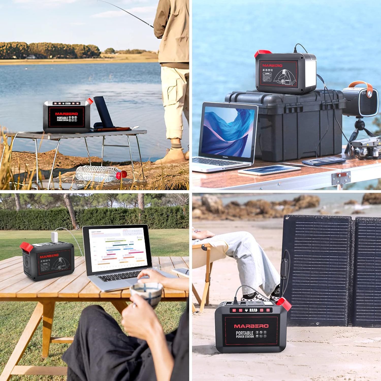 Portable Power Station 88Wh Camping Lithium Battery Solar Generator Fast Charging with AC Outlet 120W Peak Power Bank wourant