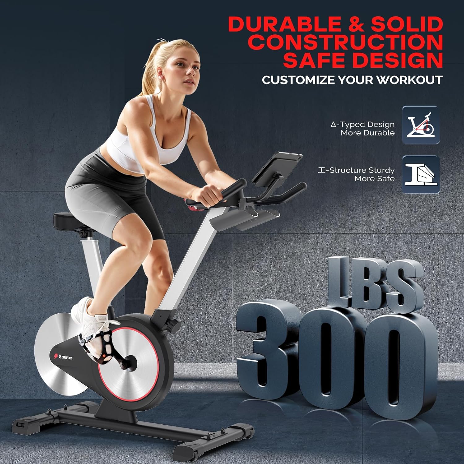 Sperax Exercise Bike, Stationary Bikes for Home, Indoor Cycling Bike, Spin Bike with Comfortable Seat, LED Display wourant