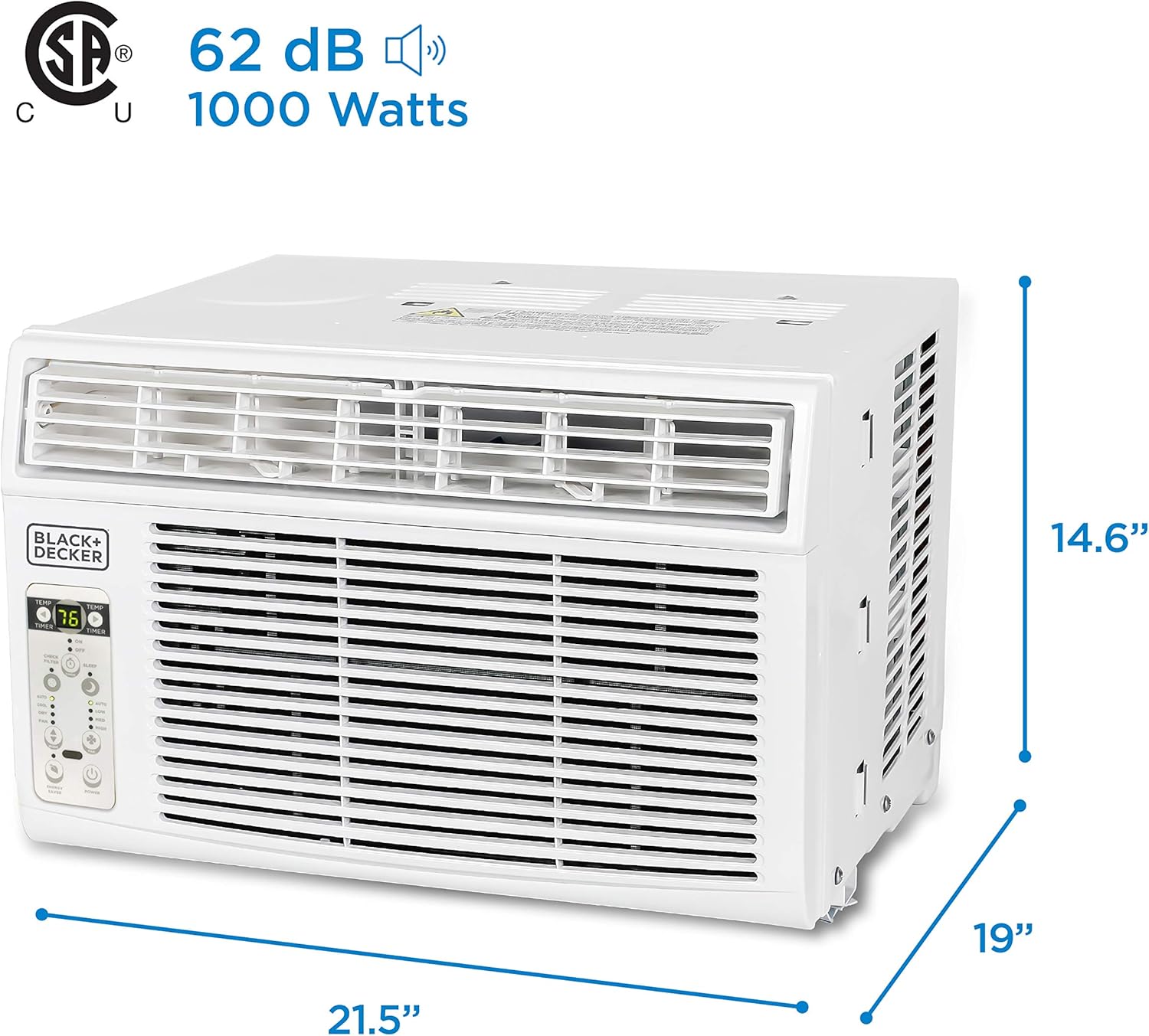 BLACK+DECKER Window Air Conditioner 5000 BTU, Cools Up to 150 Square Feet, AC Unit with Mechanical Controls, Manual Fan Only and Cool Settings, BD05MWT6, White wourant