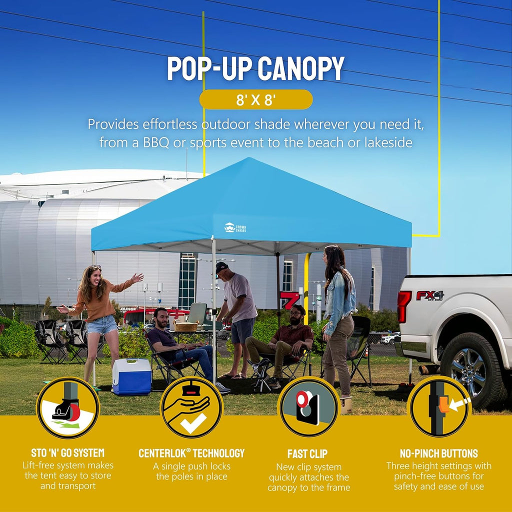 10x10 Pop-Up Awning - One-Click Installation Beach Tent - Outdoor Sunshade Silver Coated Top, 3 Heights and 4 Sand Pockets wourant