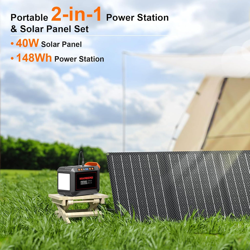 Portable Power Station 88Wh Camping Lithium Battery Solar Generator Fast Charging with AC Outlet 120W Peak Power Bank wourant