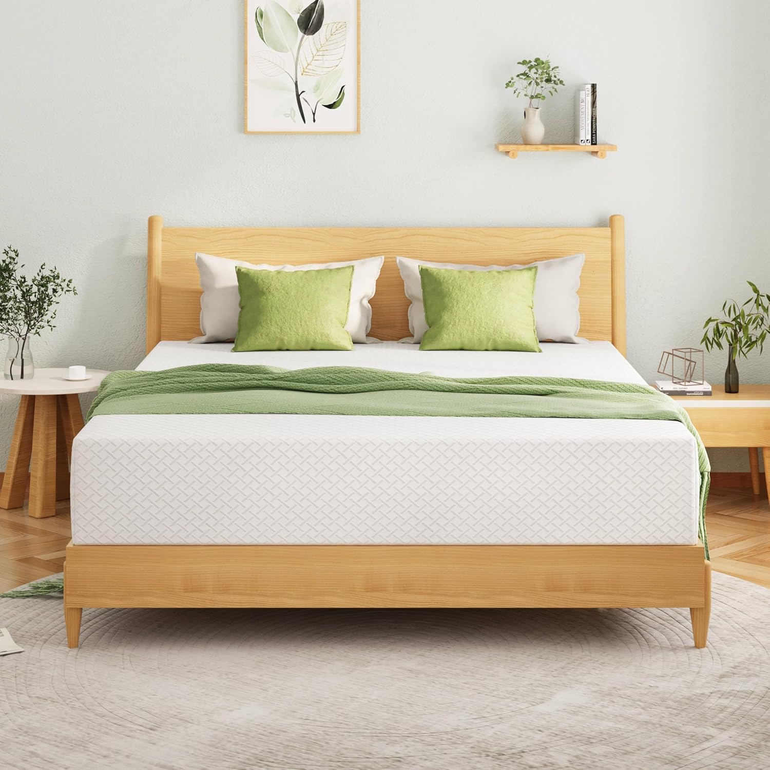 EGOHOME 8 Inch Twin Mattress, Memory Foam Mattress with Cooling Green Tea Gel, Relieve Pressure with Medium Firm Support, CertiPUR-US Certified, 75''L x 38''W, White woonhhop