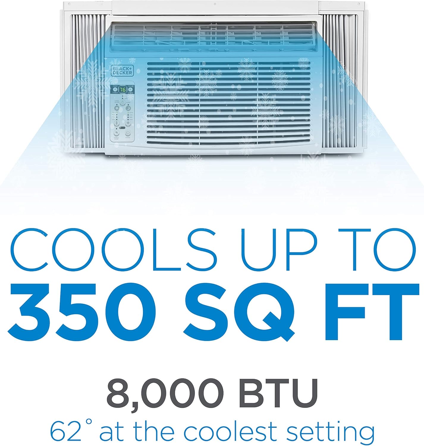 BLACK+DECKER Window Air Conditioner 5000 BTU, Cools Up to 150 Square Feet, AC Unit with Mechanical Controls, Manual Fan Only and Cool Settings, BD05MWT6, White wourant