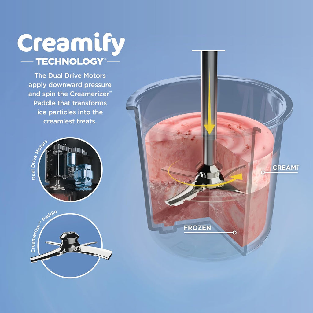 Ninja NC301 CREAMi Ice Cream Maker, for Gelato, Mix-ins, Milkshakes, Sorbet, Smoothie Bowls & More, 7 One-Touch Programs, with (2) Pint Containers & Lids, Compact Size, Perfect for Kids, Silver wourant
