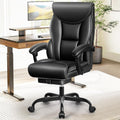 Office Chair Large High-Foot Computer Desk Chair, Breathable Leather Chair Lumbar Support Rotating Computer Chair wourant
