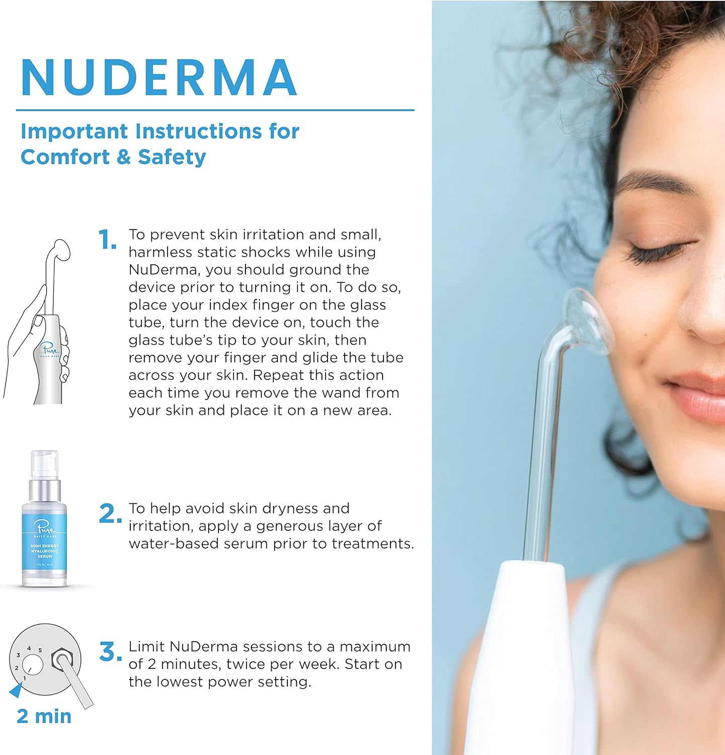 NuDerma Professional Skin Therapy Wand - Portable Skin Therapy Machine with 6 Neon wourant