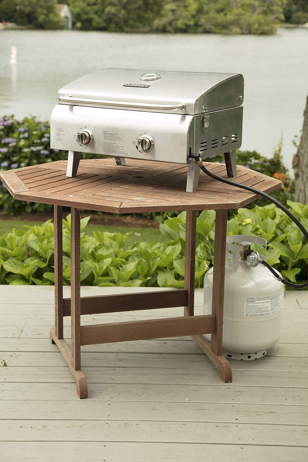 Cuisinart Chef's Style Tabletop Portable Propane Grill 20,000 BTU Stainless Steel Gas Grill wourant