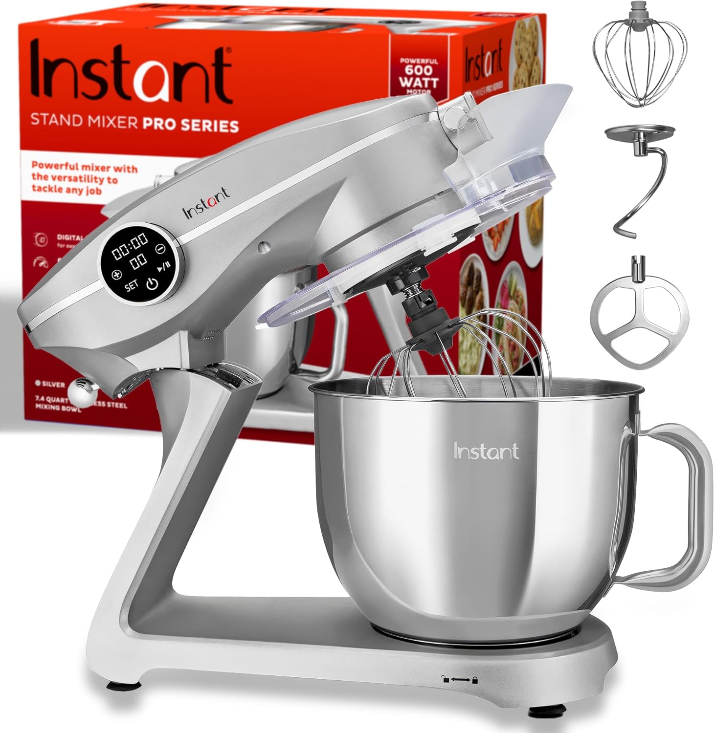 Instant Pot Instant Stand Mixer Pro 600W 10-Speed Electric Mixer with Digital Interface,7.4-Qt Stainless Steel Bowl,Dishwasher Safe Whisk,Dough Hook and Mixing Paddle wourant