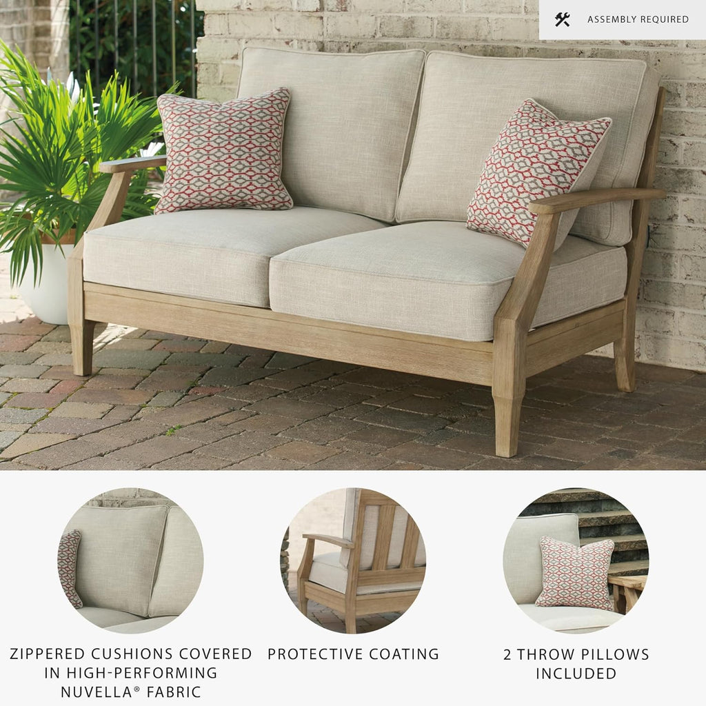 Coastal view outdoor terrace eucalyptus sofa wourant