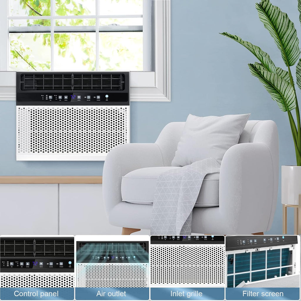 Antarctic Star 12,000 BTU U-Shaped Window Air Conditioner Unit Cools up to 550 Sq.Ft. with 6 Modes 24H Timer, Ultra Quiet Window AC Units wourant