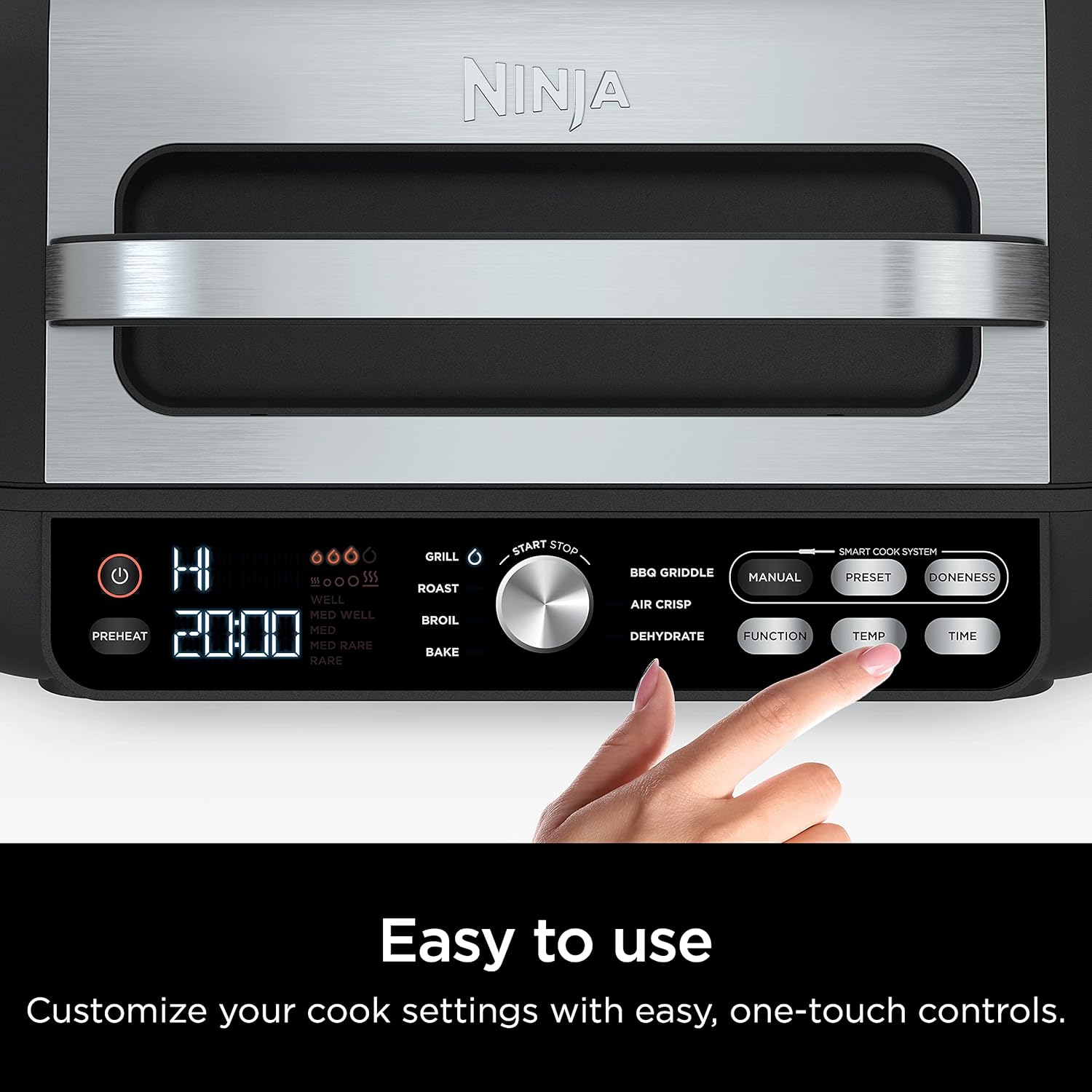 Ninja Foodi Smart XL 6-in-1 Indoor Grill with Air Fry, Bake, Roast, Broil, and Dehydrate, Smart Thermometer wourant