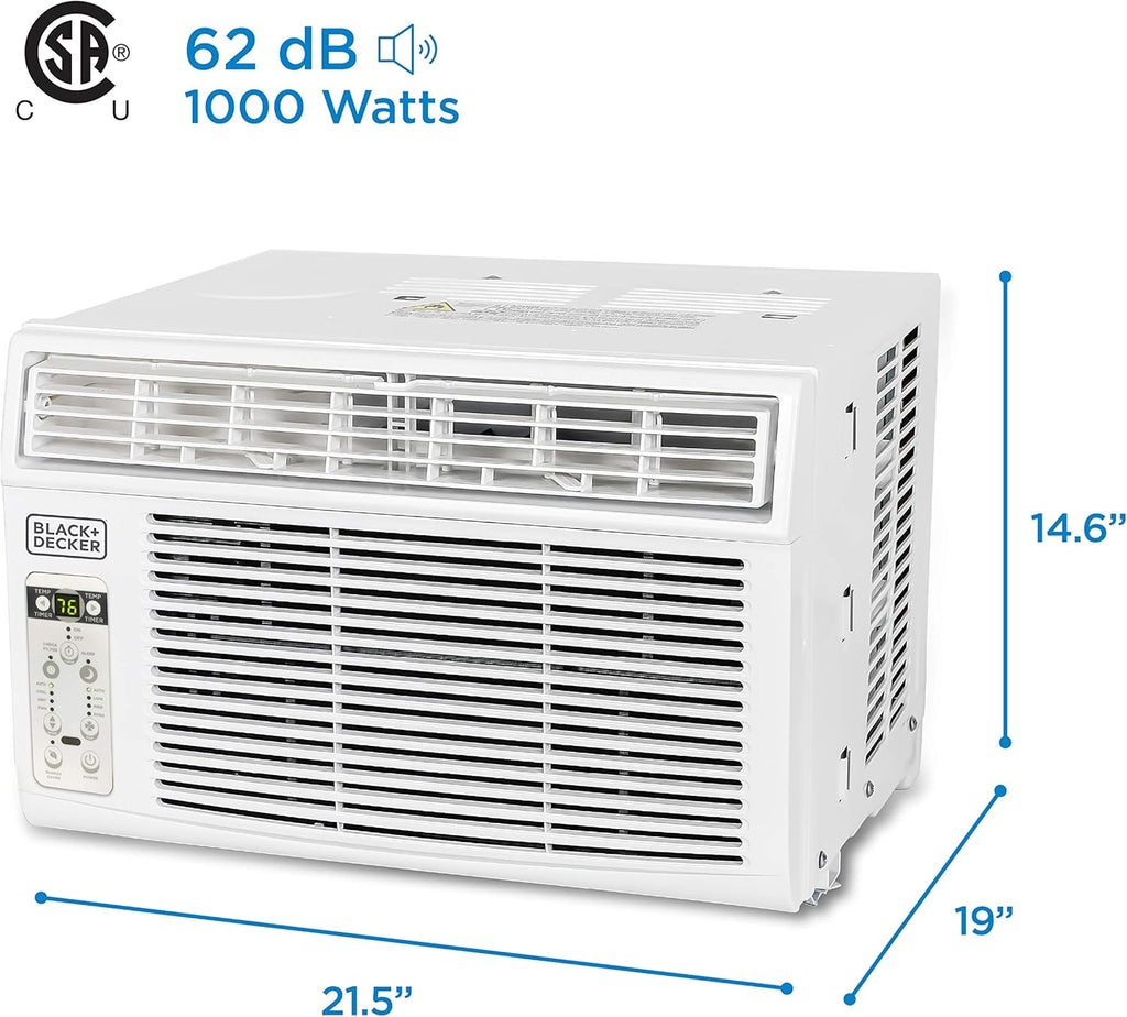 BLACK+DECKER Window Air Conditioner 5000 BTU, Cools Up to 150 Square Feet, AC Unit with Mechanical Controls, Manual Fan Only and Cool Settings, BD05MWT6, White wourant